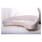 pink velvet sofa