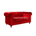 red velvet loveseat