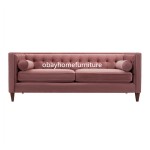 pink velvet sofa